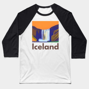 Iceland Skogafoss Baseball T-Shirt